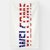 ようこそ米国国旗(h) bnrcntにオーバーレイ 横断幕 (縦)