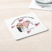 ようこそ素晴らしの結婚コースター スクエアペーパーコースター (アングル)