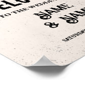 ようこそ素朴スカルハロウィン結婚サインのバラ ポスター (角)