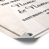 ようこそ素朴スカルハロウィン結婚サインのバラ ポスター (角)