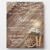 ようこそ素朴- Wood Barrel & String Lights フォトプラーク (正面)