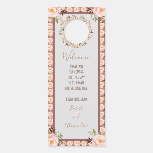 ようこそ結婚と邪魔しないフローラ ドアノブサイン (正面)