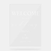 ようこそ結婚のエレガント アクリルサイン (正面)