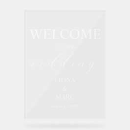 ようこそ結婚のエレガント アクリルサイン