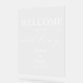 ようこそ結婚のエレガント アクリルサイン (傾斜)