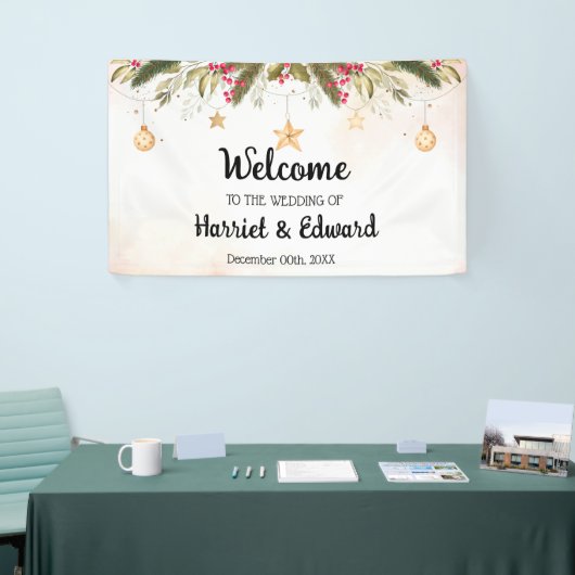 ようこそ結婚のクリスマスポスターバナー 横断幕 (トレードショー)