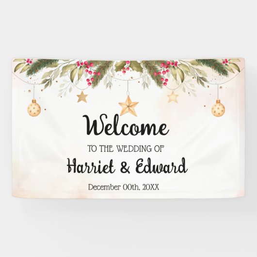 ようこそ結婚のクリスマスポスターバナー 横断幕 (横)
