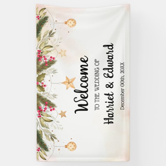 ようこそ結婚のクリスマスポスターバナー 横断幕 (縦)