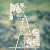 ようこそ結婚のサインインスペインの アクリルサイン (ニュートラル)