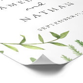 ようこそ結婚のサインウォーターカラーリーフリース ポスター (角)