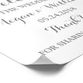 ようこそ結婚のサインピンクの水色の花 ポスター (角)