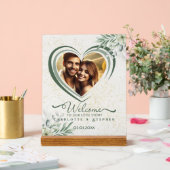 ようこそ結婚のサイン私たちの愛の写パーソナライズされた真 アクリルサイン (ウェディング)