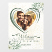 ようこそ結婚のサイン私たちの愛の写パーソナライズされた真 ウィンドウサイン (シート)