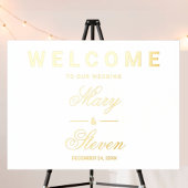 ようこそ結婚のサイン金ゴールド 箔ポスター