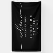 ようこそ結婚のシンプルパーティー 横断幕 (縦)