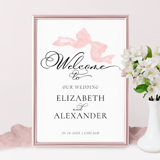 ようこそ結婚のシンボルや象徴 |ピンクボウ書道 ポスター