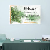 ようこそ結婚のトロピカルパーム旗 横断幕 (トレードショー)