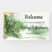 ようこそ結婚のトロピカルパーム旗 横断幕 (横)
