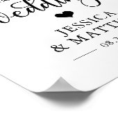 ようこそ結婚のハート歓迎サイン ポスター (角)