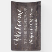 ようこそ結婚のバナー素朴ヴィンテージ 横断幕 (縦)