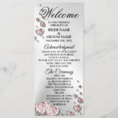 ようこそ結婚のピンクの桃の光沢のあるハート幾何学的 プログラム (正面)