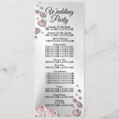 ようこそ結婚のピンクの桃の光沢のあるハート幾何学的 プログラム (裏面)