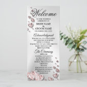 ようこそ結婚のピンクの桃の光沢のあるハート幾何学的 プログラム (スタンド正面)