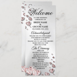 ようこそ結婚のピンクの桃の光沢のあるハート幾何学的 プログラム