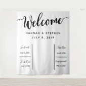 ようこそ結婚のフォトブースの背景バナー タペストリー (正面)