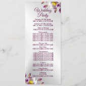 ようこそ結婚のフローラピンク紫シルバエレガント プログラム (裏面)