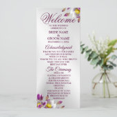 ようこそ結婚のフローラピンク紫シルバエレガント プログラム (スタンド正面)