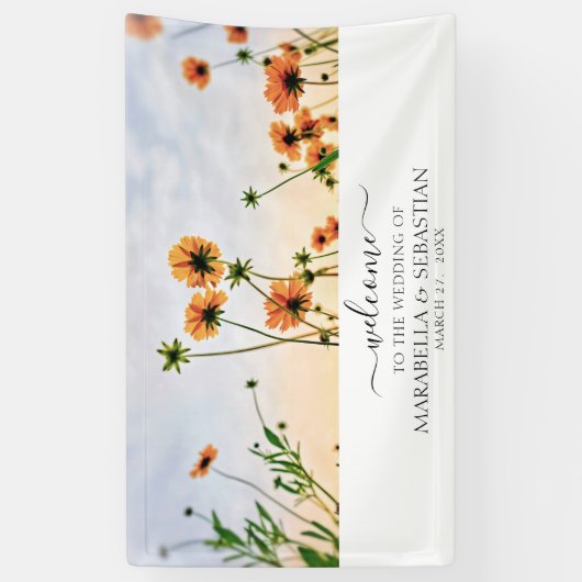 *～*ようこそ結婚のフローラAR9ポピー 横断幕 (縦)