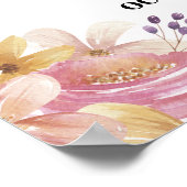 ようこそ結婚のポスター水彩フローラポスター ポスター (角)