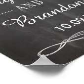 ようこそ結婚の垂直な黒板の看板 ポスター (角)