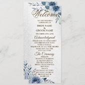 ようこそ結婚の埃っぽい青い水色の花 プログラム (正面/裏面)