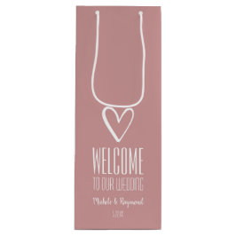 ようこそ結婚の埃のバラ ワインギフトバッグ