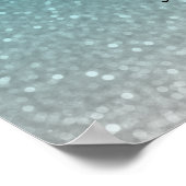 ようこそ結婚の座席 – ティール(緑がかった色)とシルバーのグリッター ポスター (角)