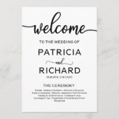 ようこそ結婚の式典プログラム書 プログラム (正面)