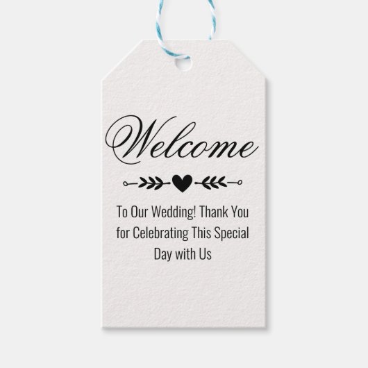 ようこそ結婚の愛は甘いハート書 ギフトタグ (正面)