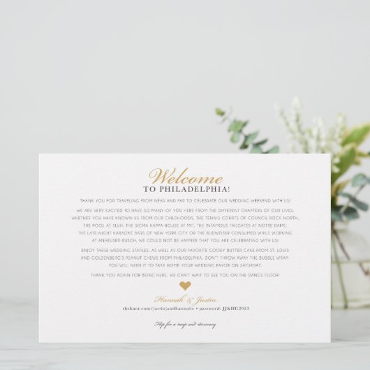 ようこそ結婚の旅程マップカード – カスタムHannah (スタンド正面)