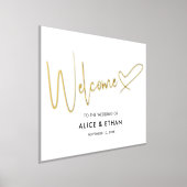 ようこそ結婚の署名スクリプトハート 箔ポスター (レイダウン)