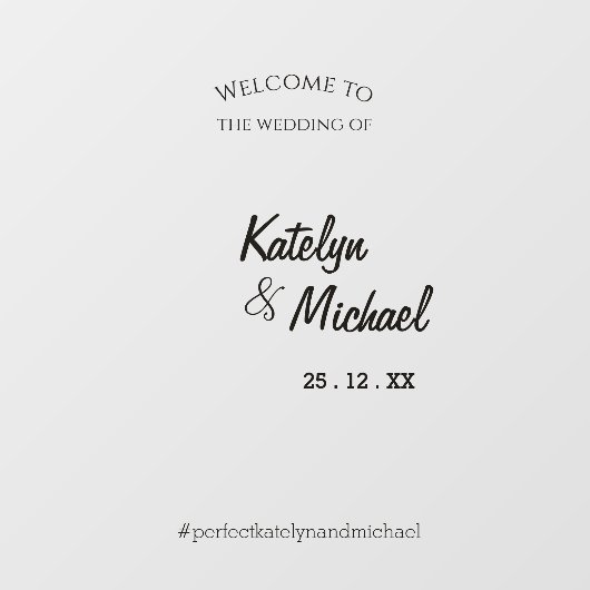 ようこそ結婚の自撮り鏡書エレガント道 ウィンドウサイン (シート)