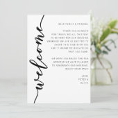 ようこそ結婚の週末の旅程カード (スタンド正面)