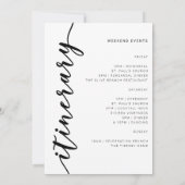 ようこそ結婚の週末の旅程カード (裏面)