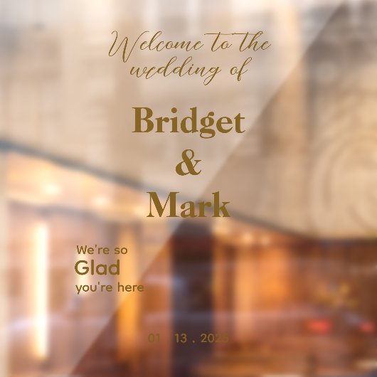 ようこそ結婚の鏡デカール自撮り手書き ウィンドウサイン (シート2)