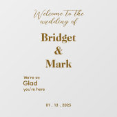 ようこそ結婚の鏡デカール自撮り手書き ウィンドウサイン (シート)