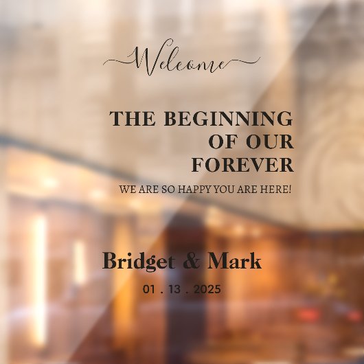 ようこそ結婚の鏡デカールSelfieスクリプトフォント ウィンドウサイン (シート2)