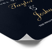 ようこそ結婚のSign Navy金ゴールドフローラ ポスター (角)