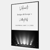 ようこそ結婚スポットライト抽象芸術ブラック&フロスト アクリルサイン (傾斜)