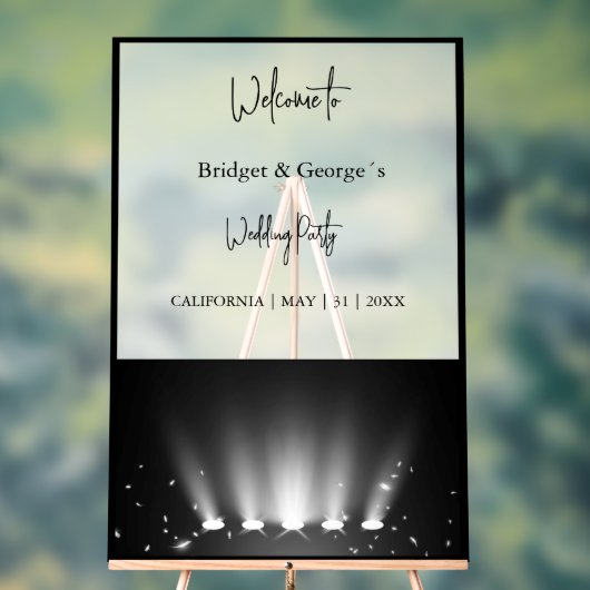 ようこそ結婚スポットライト抽象芸術ブラック&フロスト アクリルサイン (ニュートラル)